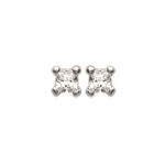 Boucles d'oreilles en argent 925/000 rhodié et oxyde de zirconium.