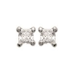 Boucles d'oreilles en argent 925/000 rhodié et oxyde de zirconium.