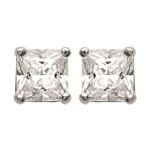 Boucles d'oreilles en argent 925/000 rhodié et oxyde de zirconium.