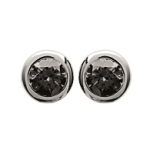 Boucles d'oreilles en argent 925/000 rhodié et pierres synthétiques.