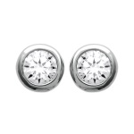 Boucles d'oreilles en argent 925/000 rhodié et oxyde de zirconium.