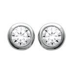 Boucles d'oreilles en argent 925/000 rhodié et oxyde de zirconium.