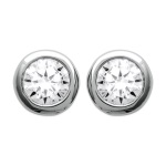 Boucles d'oreilles en argent 925/000 rhodié et oxyde de zirconium.