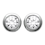 Boucles d'oreilles en argent 925/000 rhodié et oxyde de zirconium.