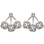 Boucles d'oreilles en argent 925/000 rhodié et oxyde de zirconium.