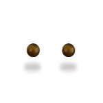 Boucles d'oreilles boules pleines en argent 925/000 et œil de tigre.