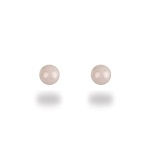 Boucles d'oreilles boules pleines en argent 925/000 et véritable quartz rose.