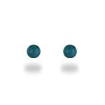 Boucles d'oreilles boules pleines en argent 925/000 et turquoise.