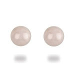 Boucles d'oreilles boules pleines en argent 925/000 et quartz rose.