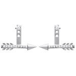 Boucles d'oreilles devant/derrière flèches en argent 925/000 rhodié et oxyde de zirconium.