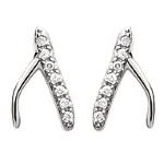 Boucles d'oreilles en argent 925/000 rhodié et oxyde de zirconium. 