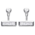 Boucles d'oreilles en argent 925/000 rhodié et oxyde de zirconium.