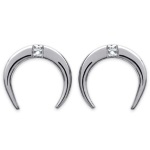 Boucles d'oreilles en argent 925/000 rhodié et oxyde de zirconium.