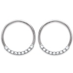 Boucles d'oreilles en argent 925/000 rhodié et oxyde de zirconium.