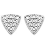 Boucles d'oreilles puces triangles en argent 925/000 rhodié et oxydes de zirconium.