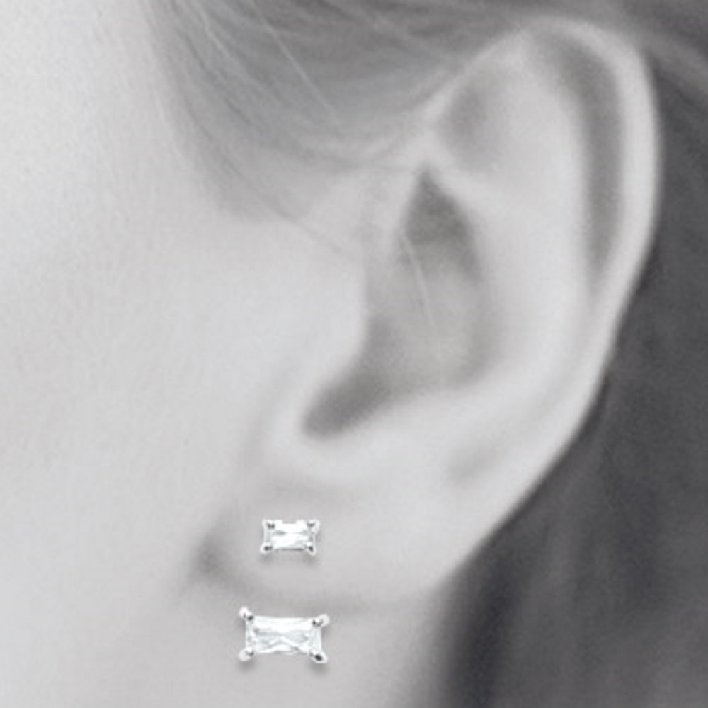 Boucles d'oreilles pendantes en argent 925/000 rhodié et oxydes de zirconium. Pendantes Strass  Adolescent Adulte Femme Fille Indémodable 