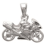 Pendentif moto en argent 925/000.