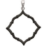 Pendentif en argent 925/000 rhodié et pierres synthétiques.