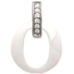 Pendentif en argent 925/000 rhodié, oxyde de zirconium et céramique.