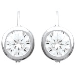 Boucles d'oreilles en argent 925/000 rhodié et oxyde de zirconium.