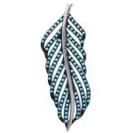 Pendentif plume en argent 925/000 rhodié et pierre d'imitation turquoise. 