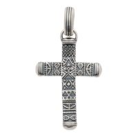 Pendentif croix dans le style gothique pour homme en argent 925/000.