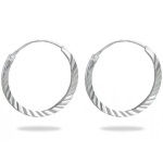 Boucles d'oreilles créoles en argent 925/000. Fil carré.