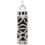 Pendentif en argent 925/000 et imitation onyx. Tiki.