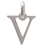 Pendentif en argent 925/000. Lettre V.