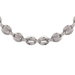 Collier chaîne maille grain de café en acier chirurgical de qualité 316L.