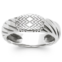 Bague au motif tribal en argent 925/000.