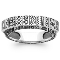 Bague au motif tribal en argent 925/000.