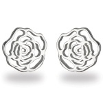 Boucles d'oreilles puces motif fleurs en argent 925/000.