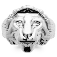 Bague en forme de tête de lion en argent 925/000.