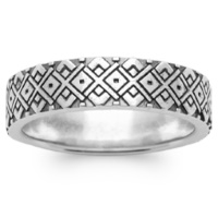 Bague anneau avec motifs en argent 925/000.