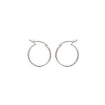 Boucles d'oreilles créoles en argent 925/000. Fil rond.