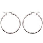 Boucles d'oreilles créoles en argent 925/000. Fil rond.