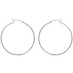 Boucles d'oreilles créoles en argent 925/000. Fil rond.