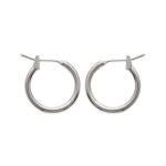 Boucles d'oreilles créoles en argent 925/000. Fil rond.