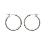 Boucles d'oreilles créoles en argent 925/000. Fil rond.