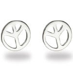 Boucles d'oreilles peace and love en argent 925/000.