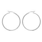 Boucles d'oreilles créoles en argent 925/000. Fil rond.