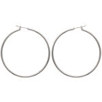 Boucles d'oreilles créoles en argent 925/000. Fil rond.