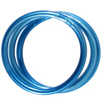 Lot de 3 bracelets bouddhistes jonc semi rigide en tube de plastique rempli de poudre de couleur bleue.