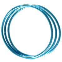 Lot de 3 bracelets bouddhistes jonc semi rigide en tube de plastique de couleur bleue.