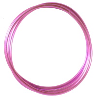 Lot de 3 bracelets bouddhistes jonc semi rigide en tube de plastique de couleur rose fuchsia.