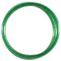Lot de 2 bracelets bouddhistes jonc semi rigide en tube de plastique rempli de poudre de couleur verte brillante.