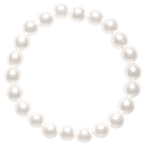 Bracelet élastique composé de perles d'imitation.