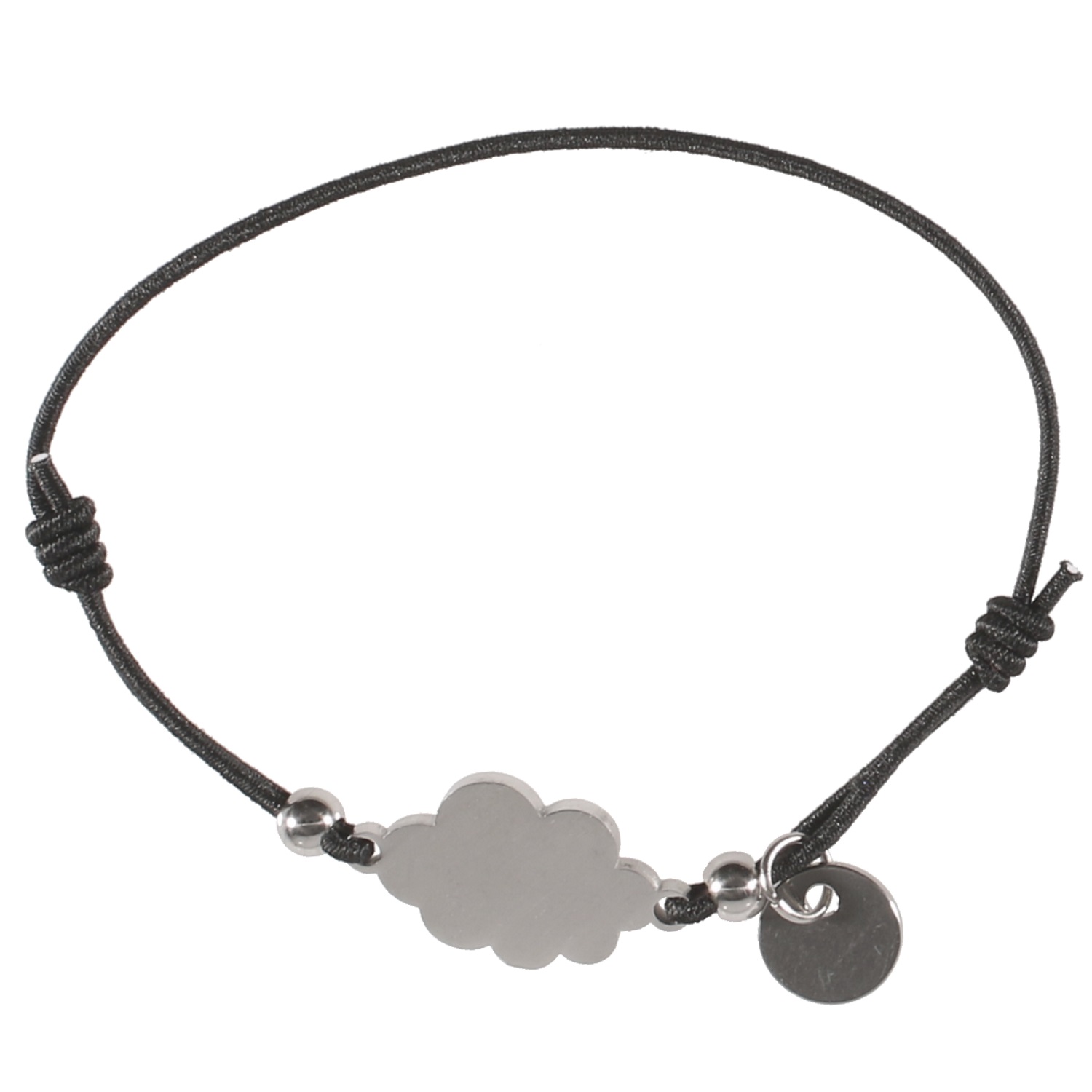 BRACELET JAMAIS PORTE METAL ARGENTE SUR FIL ELASTIQUE