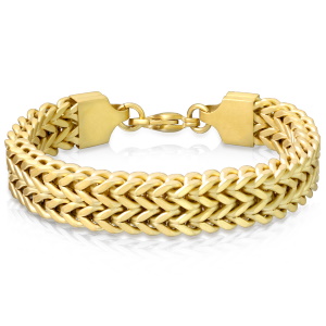 Bracelet chaîne en acier doré.